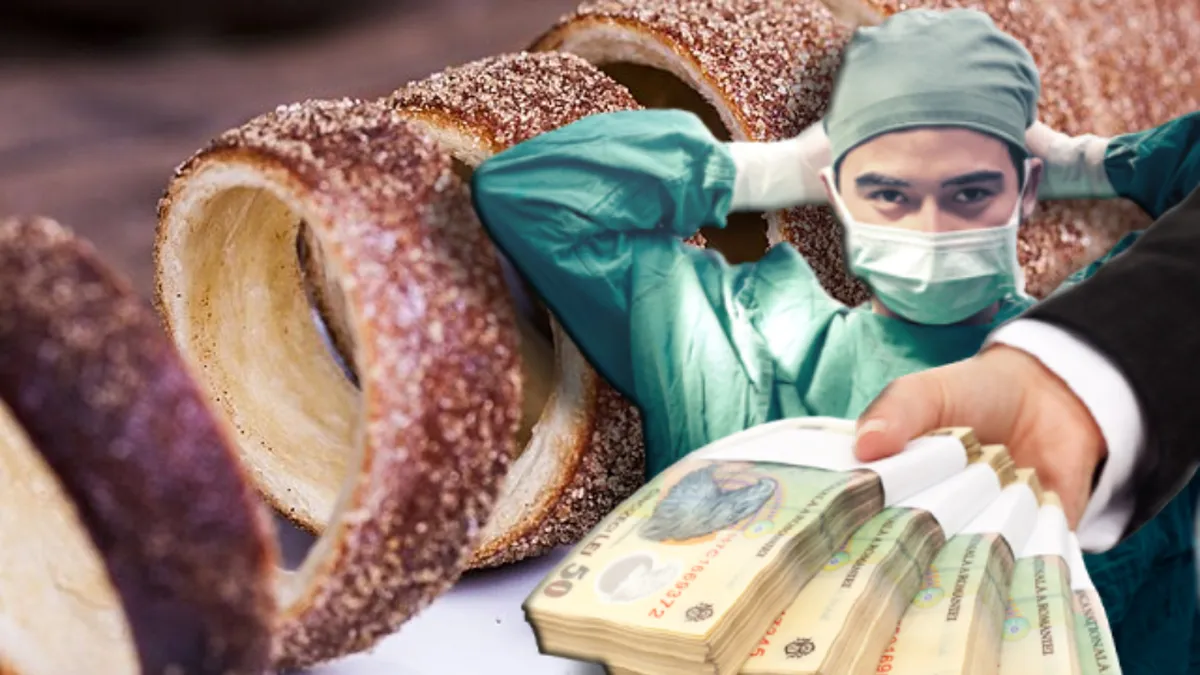 Halucinant! Cum arată kurtoskalacs-ul cu foiță de aur pentru care un român a trebuit să plătească 1000 de lei