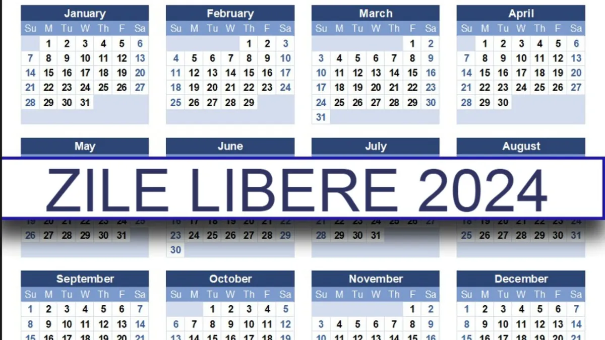 Zile libere 2024. De câte zile libere vom beneficia și când este următoarea minivacanță