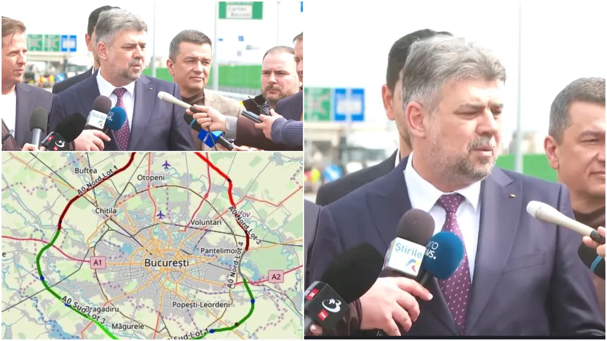 Marcel Ciolacu pe șantierul autostrăzii A0 Sud: „Cea mai mare realizare după 30 de ani”