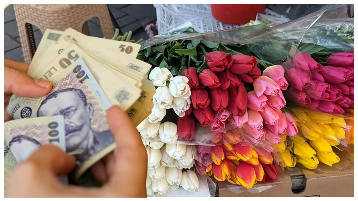 Cât au ajuns românii să plătească pe un singur fir de lalea! Samsarii de lângă stațiile de metrou din Capitală au profitat la maximum de Ziua Femeii