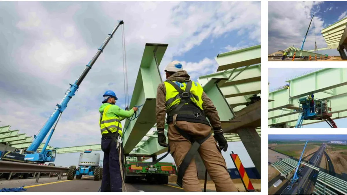 AKTOR a montat secțiunea centrală a viitorului pasaj peste A1. Urmează sudura