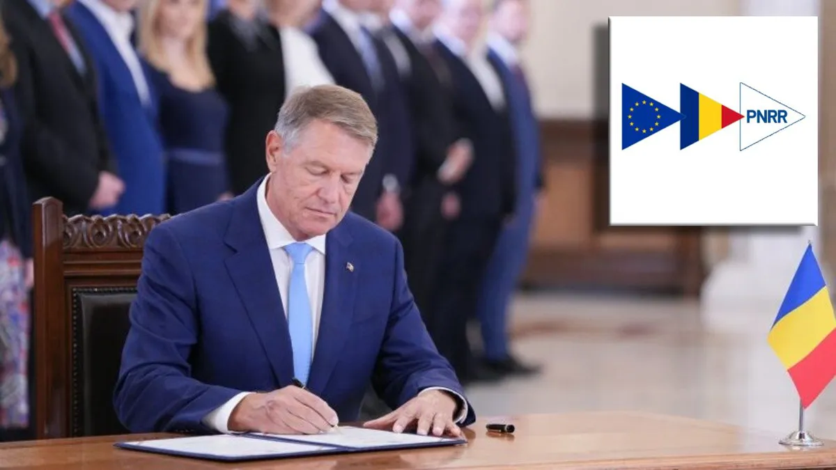 Legea care clarifică modul de implementare a țintelor din PNRR, promulgată de Iohannis. În ce condiții vor putea fi extinse contractele de investiții