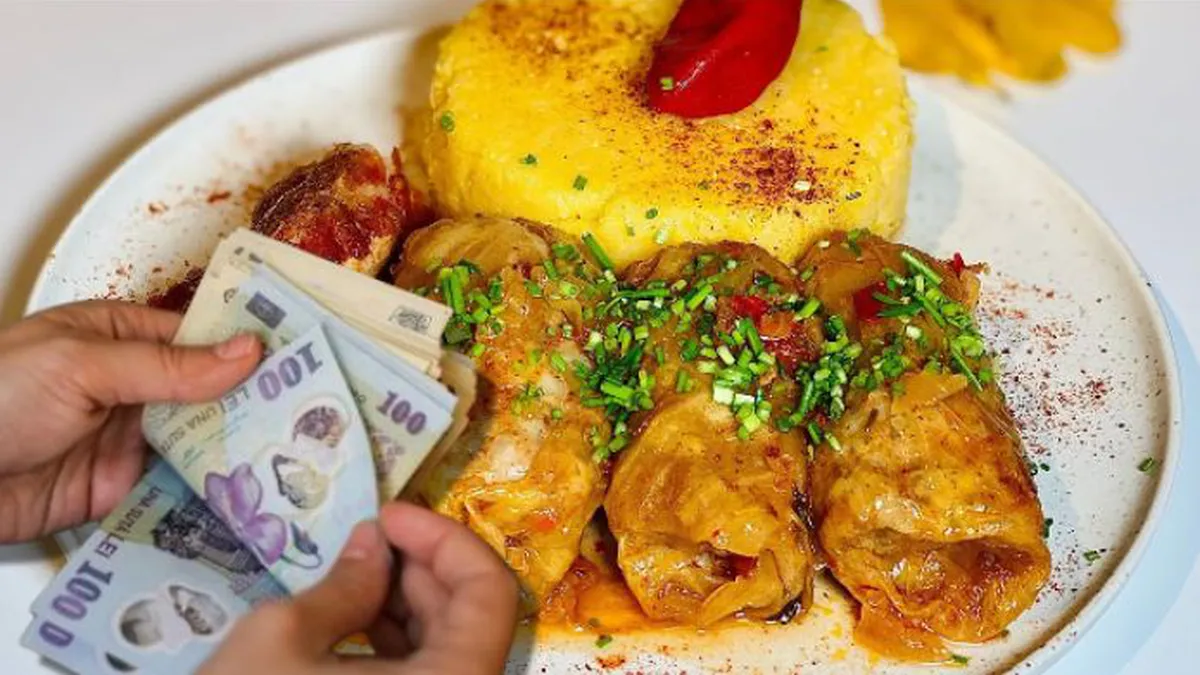 Prețul exagerat cerut în restaurant pentru o porție de sarmale cu mămăliguță. Cu banii aia gătești 25 de porții acasă