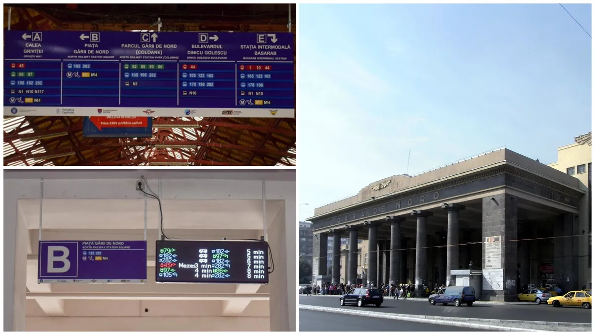 O nouă investiție la Gara de Nord. Panouri digitale de informare pentru traseele STB, montate în punctele importante ale clădirii