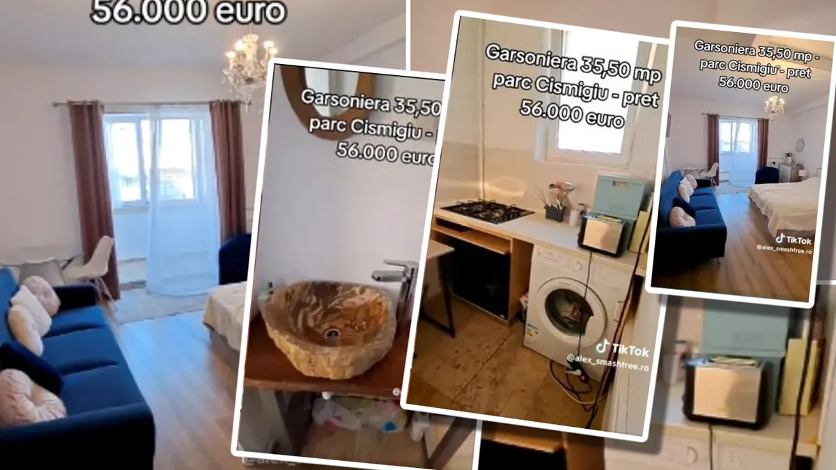 O garsonieră scoasă la vânzare în București a stârnit un val de reacții în mediul online. Locuința se întinde pe două etaje