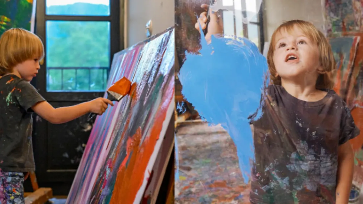 Mini-Picasso are 3 ani si vinde tablouri la sume impresionante! Copilul nu a a atras doar atenția artiștilor, ci și a autorităților!