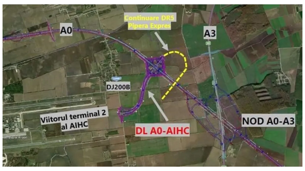 Câți bani costă drumul de legătură între Autostrada A0 București Nord și Aeroportul Otopeni. Ministerul Transporturilor a aprobat bugetul