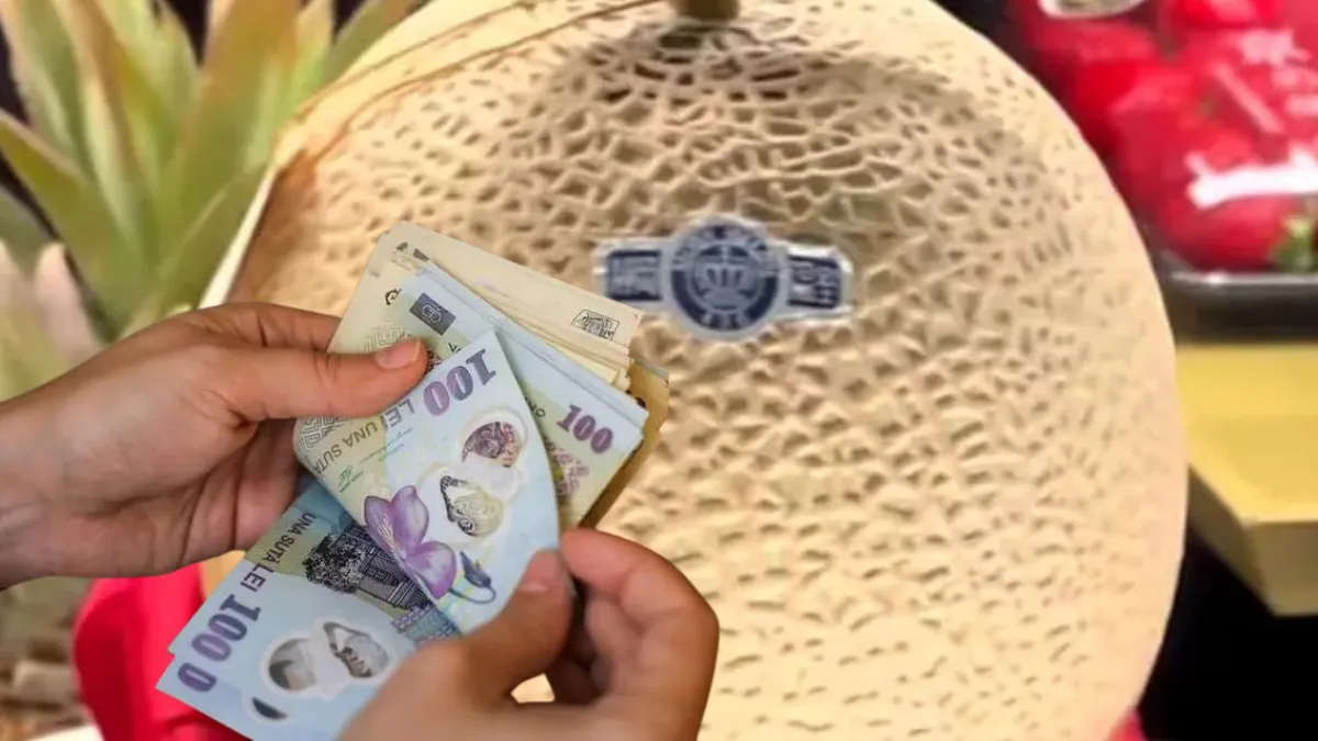 Prețuri de lux pentru fructe! O româncă a plătit 900 de lei pe un pepene și 450 de lei pe un ciorchine de struguri