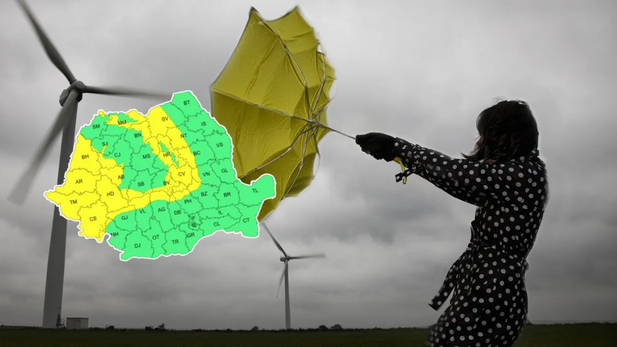 Avertizări COD GALBEN pentru weekend. Aproape jumătate din țară este vizată de fenomene extreme