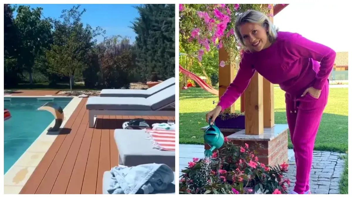 Cum arată vila de lux unde locuiesc Mirela Vaida și familia ei. Curtea e transformată într-un parc de distracții pentru copii
