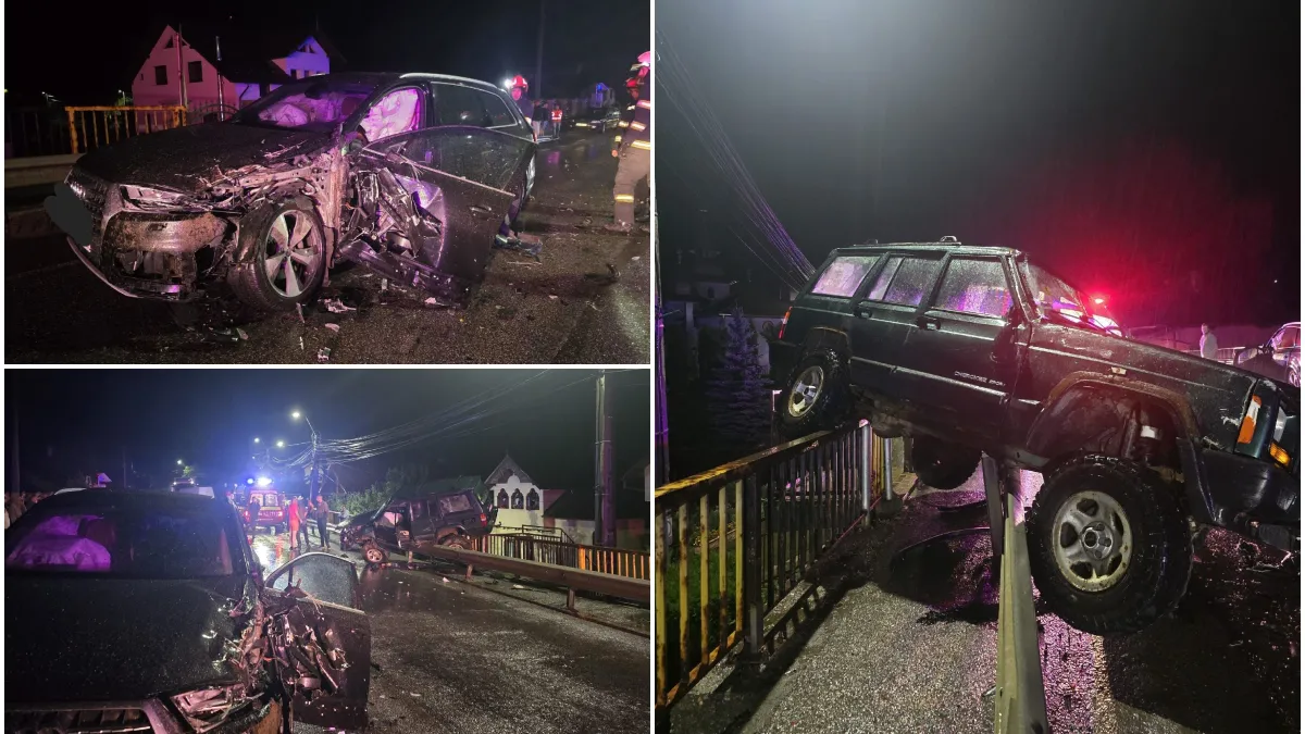 Accident teribil în Bistriţa-Năsăud! Un tânăr de 18 ani, cu permis obţinut în urmă cu o zi, a făcut 8 victime după ce a intrat pe contrasens. 5 dintre victime sunt copii