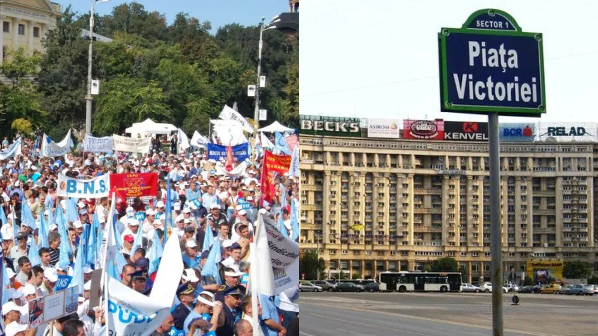 Blocul Național Sindical iese la protest în Piața Victoriei, marți, de la 10:00 la 14:00