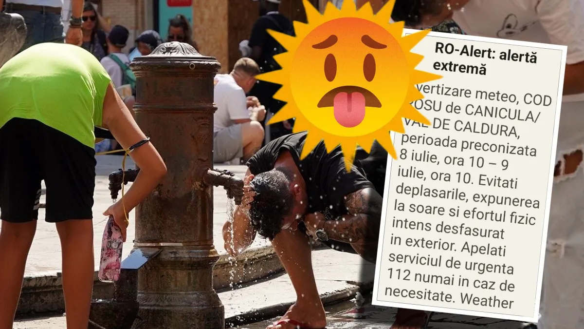Val de căldură extremă în următoarele ore. ANM a emis un nou cod roșu de caniculă, iar autoritățile au trimis mesaje Ro Alert