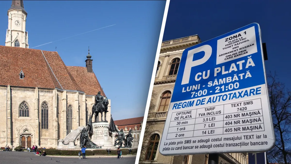 Un turist a rămas perplex când a aflat cât costă un loc de parcare în Cluj-Napoca: „Tichet de plată parcare Cluj! Nu, nu Dubai”