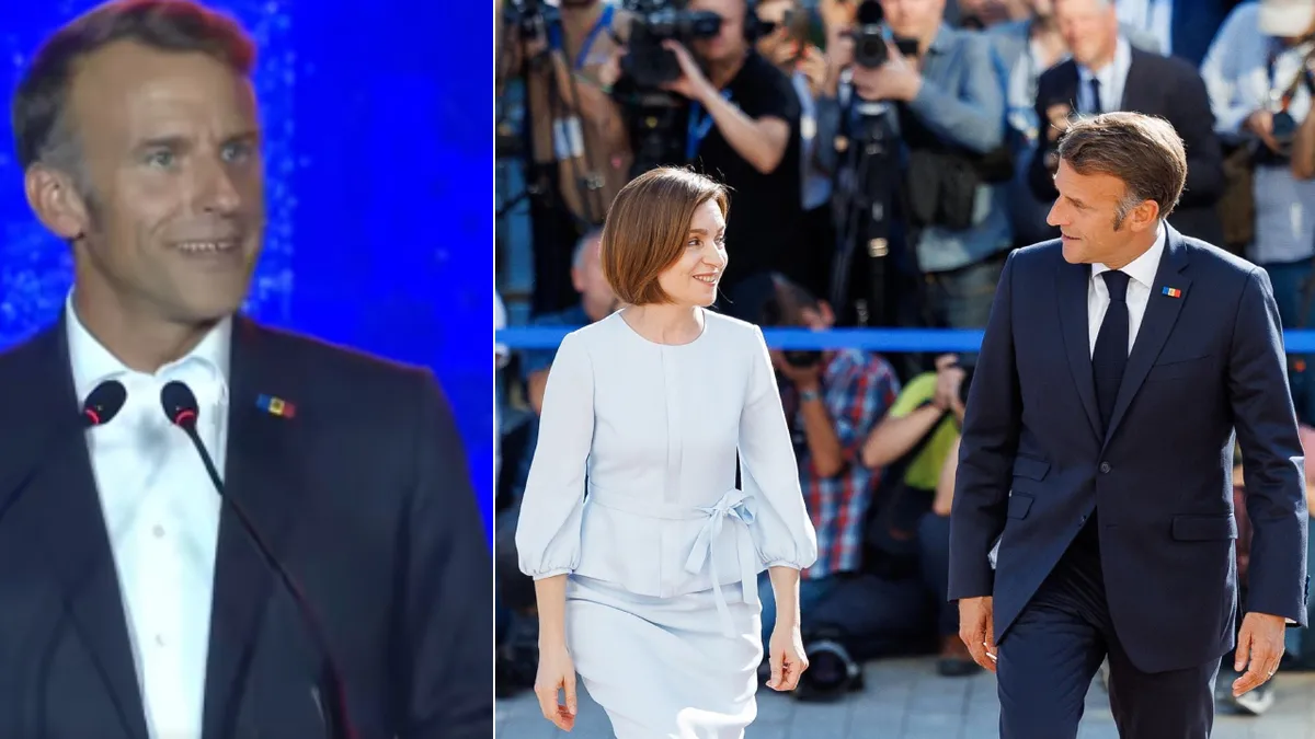 Emmanuel Macron, discurs impresionant în limba română la Chișinău! Președintele Franței, aclamat de mulțime