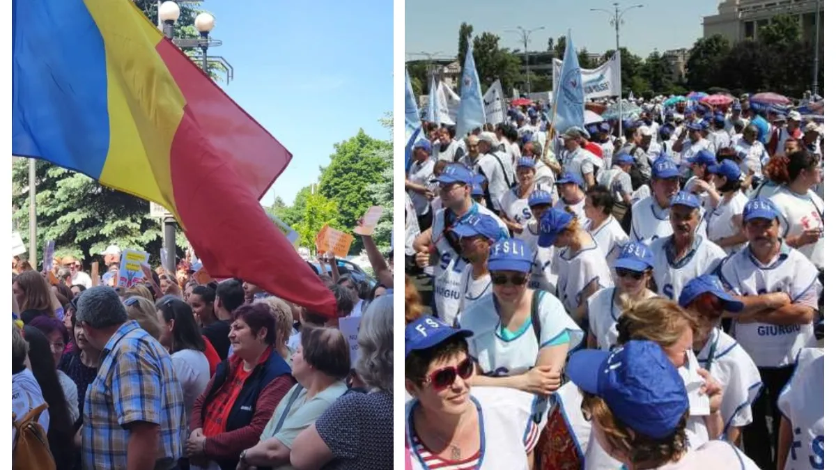 Protest în fața Ministerului Educației. Profesorii amenință că blochează începutul de an școlar