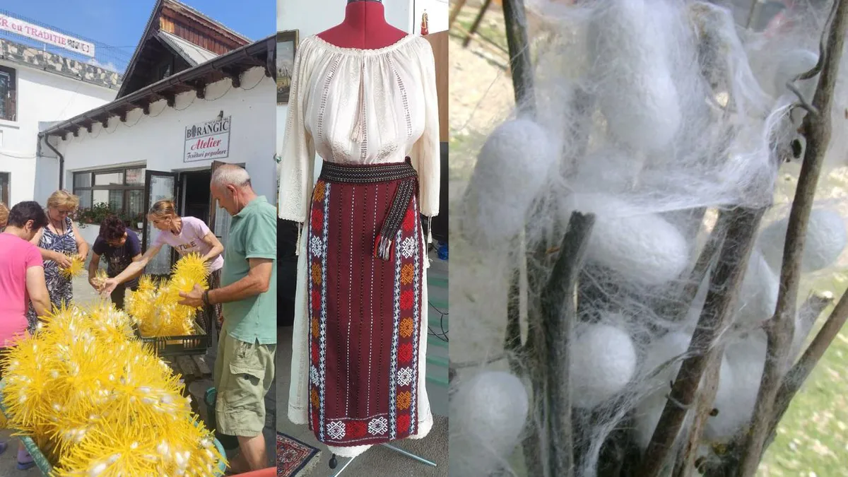 O familie din România crește viermi de mătase, produce borangic și țese haine tradiționale cu el. Afacerea este unică în țară