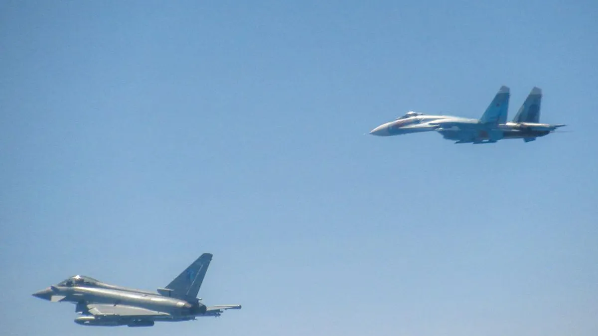 Două avioane suedeze Gripen și două Eurofighter germane au fost ridicate în spațiul aerian internațional pentru a monitoriza o  aeronavă rusă