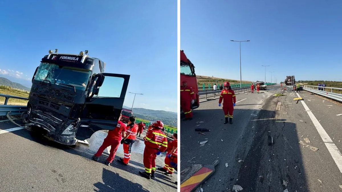 Accident cumplit pe autostrada A1 Sibiu-Deva. 3 bărbați care făceau marcaje rutiere, morți după ce au fost loviți de o cisternă