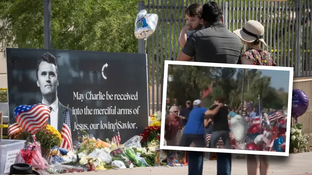 Tânăr de 19 ani, bătut și arestat după ce a vandalizat memorialului lui Charlie Kirk