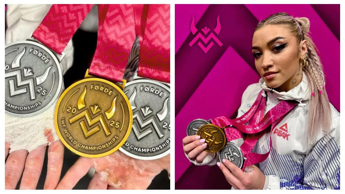 Mihaela Cambei, triplă medaliată la Campionatul mondial de haltere
