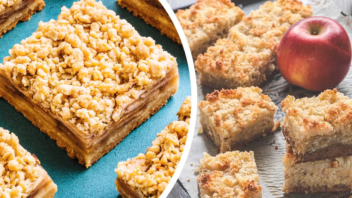 Pătrăţele gustoase cu mere, cocos şi vanilie. Desertul rapid, care te cucereşte de la prima îmbucătură