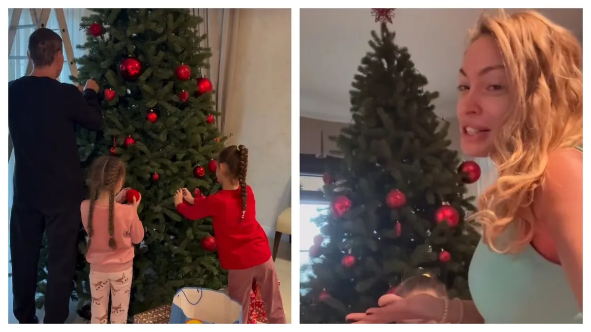 Nici n-a dat bine costumul de Halloween jos, că deja se pregătește de Crăciun. Valentina Pelinel a împodobit bradul în noiembrie: „Când așa vor copiii, ce să faci?”