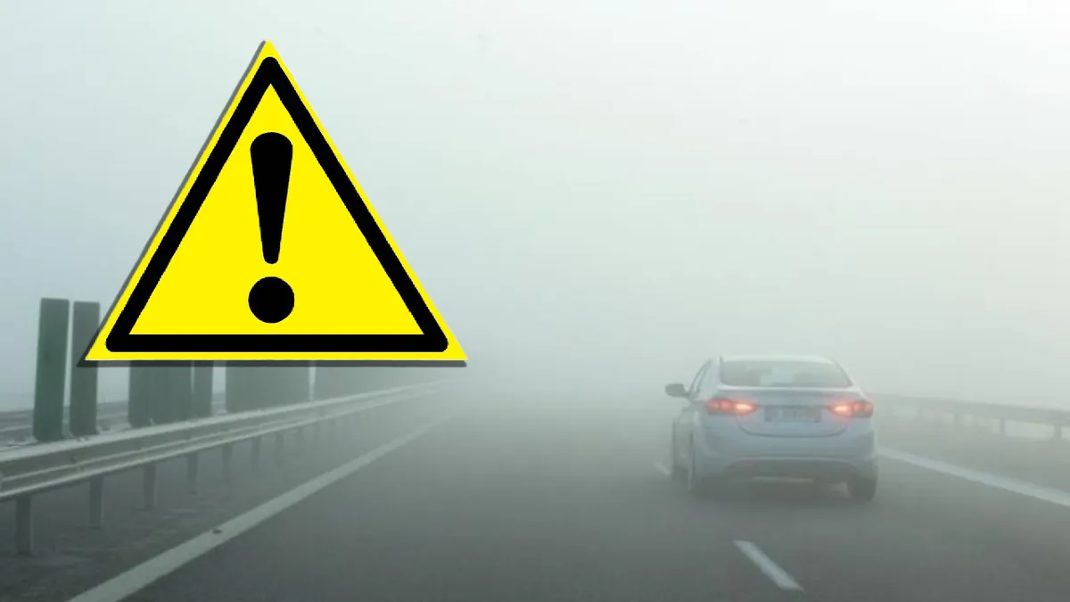 Cod GALBEN de ceață în București și 17 județe. Se circulă cu dificultate pe mai multe autostrăzi