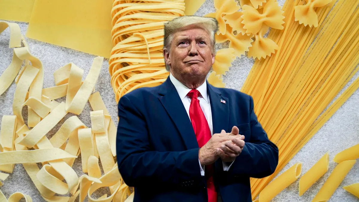 Donald Trump vrea să impună taxe de 107% asupra importurilor italiene. 13 mărci de paste ar putea dispărea de pe rafturile americanilor
