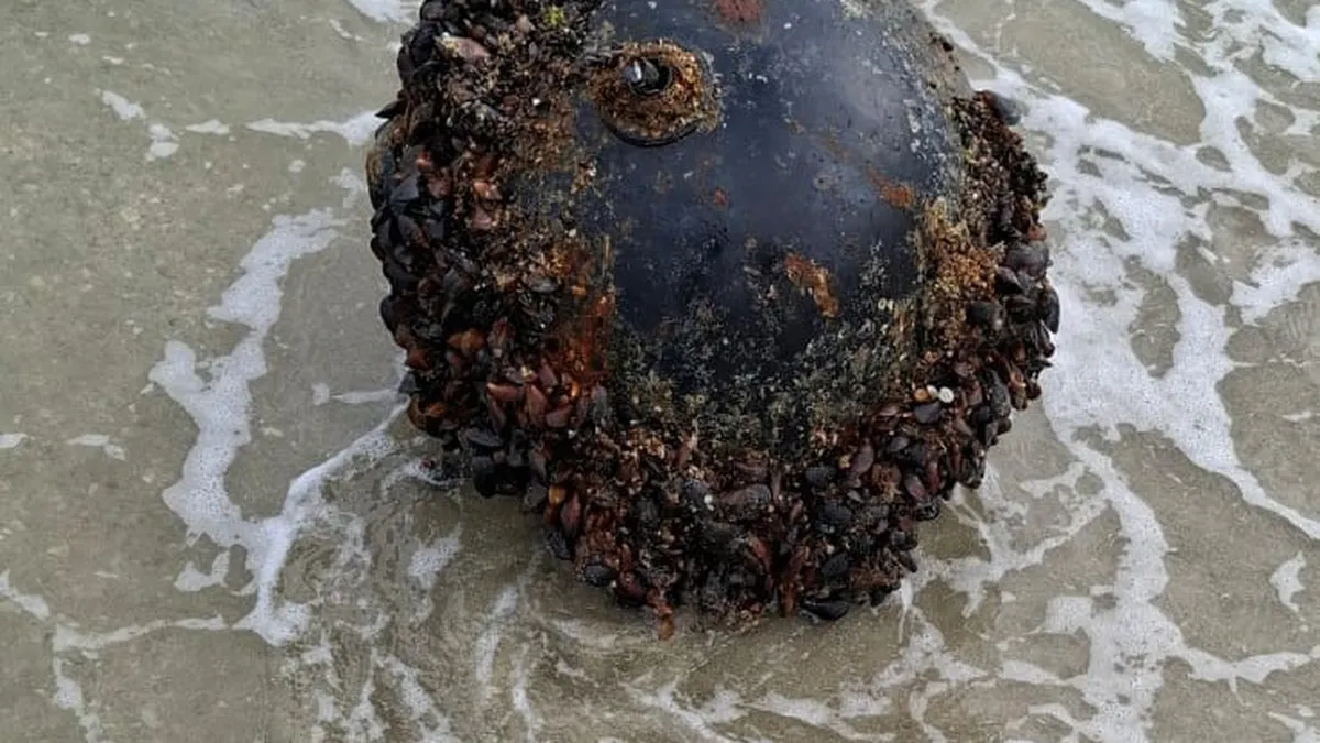 Alertă la Marea Neagră: o mină a fost descoperită în apropierea Poligonului Capu Midia