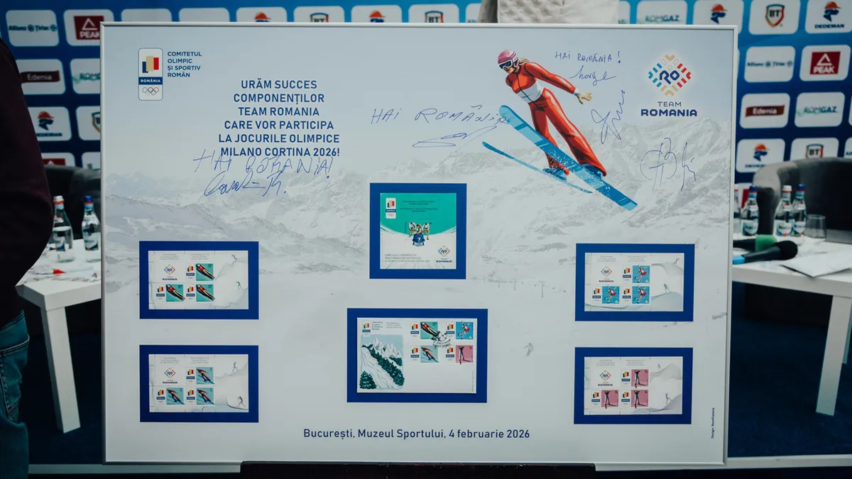 Romfilatelia și Poșta Română lansează emisiunea filatelică „Team Romania la Jocurile Olimpice Milano Cortina 2026