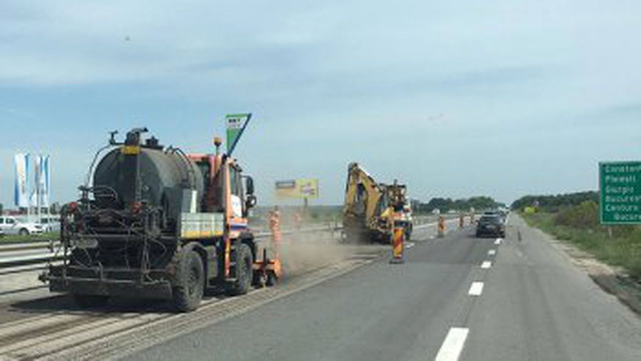 Trafic RestricÅ£ionat Pe Autostrada A1 Bucuresti Pitesti LucrÄƒri De Aplicare A Marcajelor Rutiere