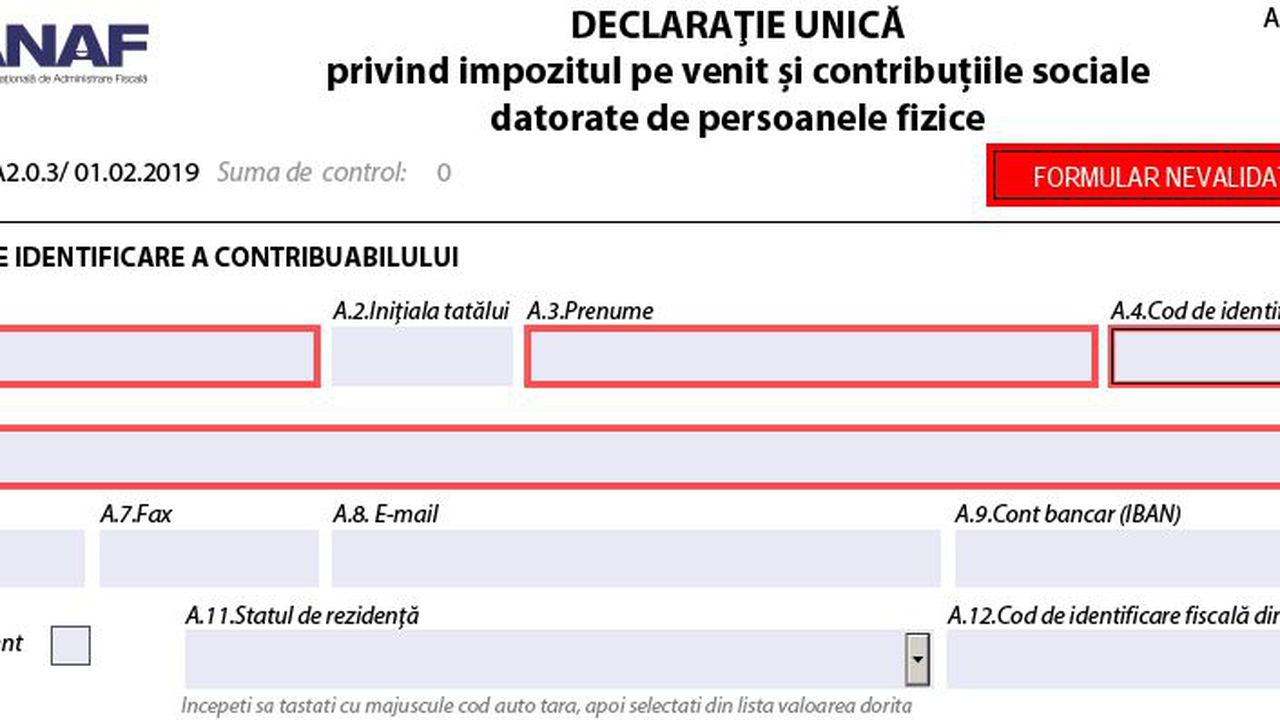 Anaf RecomandÄƒ Depunerea DeclaraÅ£iei Unice Prin Mijloace Electronice De Transmitere La DistanÅ£Äƒ