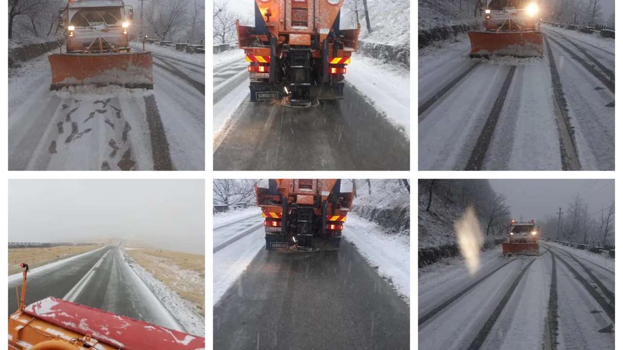 Peisaj de iarnă în mai multe zone din România. Ninge viscolit la Straja şi la Rânca GALERIE FOTO