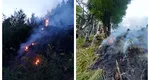 Incendiu puternic în Munţii Căpăţânii din Vâlcea. Patru hectare de pădure au fost cuprinse de flăcări