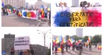 Protest în faţa Guvernului, după ce au fost anunţate primele restrictii pentru nevaccinaţi