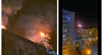 Incendiu puternic într-un bloc din Olt. Zeci de persoane au fost evacuate VIDEO