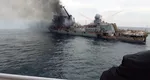 Prima fotografie reală a crucişătorului „Moskva”, în flăcări. Cum a fost scufundată de fapt nava amiral a flotei ruse de la Marea Neagră
