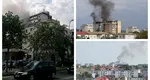 Incendiu puternic într-un bloc cu zece etaje. Zeci de persoane au fost evacuate de urgenţă