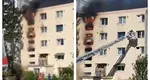 Incendiu puternic într-un bloc din Braşov. Oameni scoşi din apartamente pe geam de pompieri. Explozie într-un bloc şi la Vâlcea VIDEO