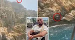 VIDEO ŞOCANT! Un fost fotbalist a sfârşit tragic după ce a sărit în mare de pe o stâncă de 35 de metri. Momentul terifiant a fost filmat chiar de soţia lui