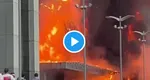 Incendiu violent la o clădire de birouri. 120 de persoane au fost evacuate FOTO şi VIDEO
