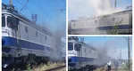 Locomotiva unui tren a luat foc în Teleorman. Peste 200 de călători, evacuaţi de urgenţă FOTO&VIDEO