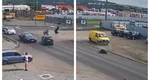 Accident grav în Târgu Mureş. Un motociclist a fost aruncat câţiva metri în aer. Imagini şocante surprinse de camerele de supraveghere