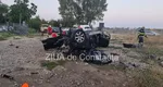 Şofer mort după ce a sărit cu maşina peste un sens giratoriu la intrare în Constanţa. Primele imagini de la accident VIDEO