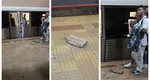 Incident la metrou! Călători răniți de o bucată de ciment căzută din tavan, pe peron la Piața Victoriei