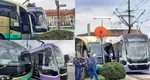 Unul dintre tramvaiele noi din Timișoara a fost implicat într-un accident cu un autobuz