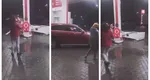 VIDEO! O șoferiță cu un Mercedes GLC a plecat cu tot cu pompă de alimentare într-o benzinărie Lukoil din Ploiești! Uitase să scoată pistolul din rezervor!