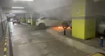 Incendiu la AFI Cotroceni. O maşină a luat foc în parcarea subterană
