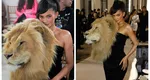 Kylie Jenner, apariție șocantă la Săptămâna Modei de la Paris. Vedeta a purtat o ținută cu un cap de leu în mărime naturală